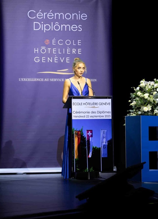 Anais Zwald Major de promotion de l'Ecole Hoteliere de Geneve